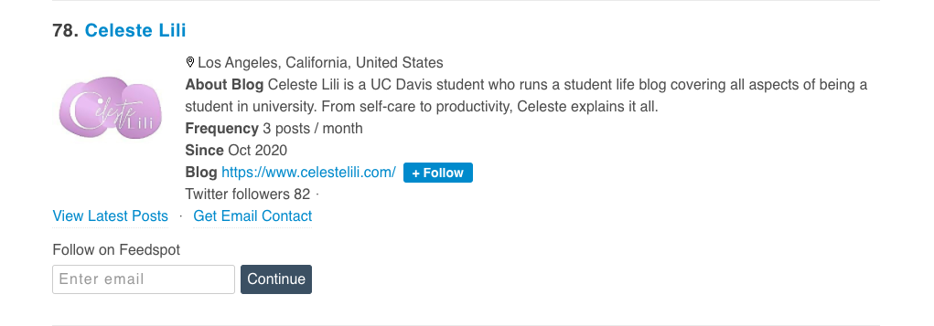 Top 90 Student blogs - Celeste Lili #78
